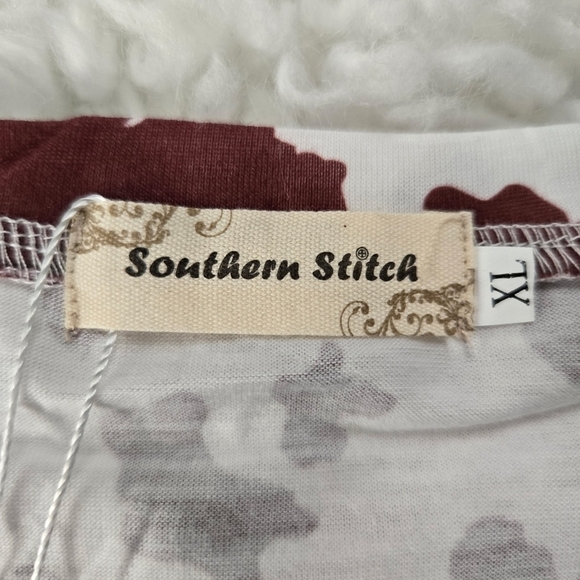 Southern Stitch "Cattle & Chaos" cow print top. Size XL. New. - Picture 7 of 8